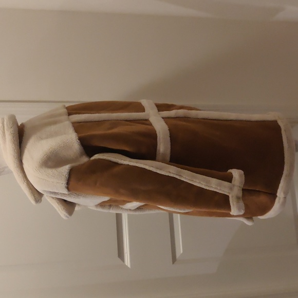 New! BLANK NYC Long Bonded Faux Fur Sherpa Coat Jacket Tan XS - Picture 4 of 12